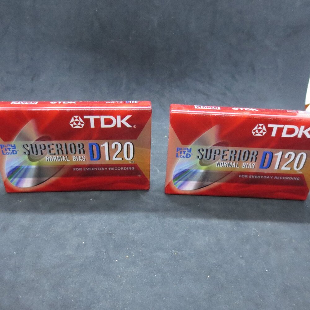 2ea TDK Superior Normal Bias 120min Audio Cassette (D120) - New Sealed